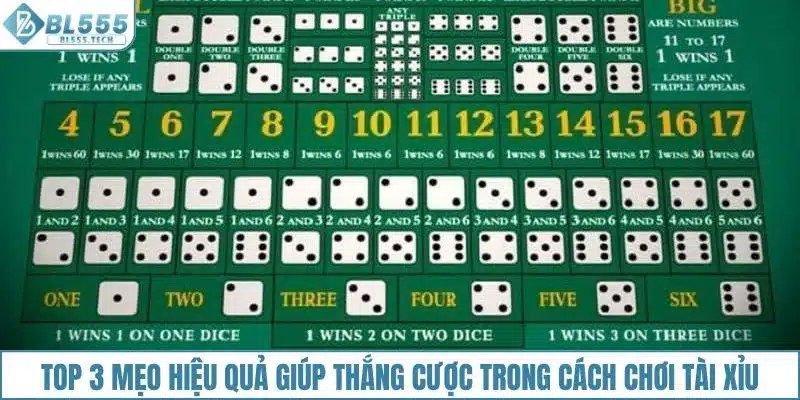 Top 3 mẹo hiệu quả giúp thắng cược trong cách chơi Tài Xỉu